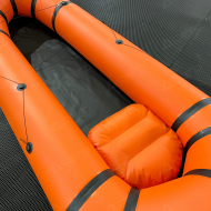 Надувной пакрафт для походов и сплавов "оранжево-чёрный" - Производственное предприятие АЭРО - Пневмокаркасные шатры и палатки,  надувные рекламные конструкции, надувные сцены, арки  и пневмокостюмы