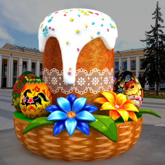 НАДУВНЫЕ ДЕКОРАЦИИ НА ПАСХУ - Производственное предприятие АЭРО - Пневмокаркасные шатры и палатки,  надувные рекламные конструкции, надувные сцены, арки  и пневмокостюмы